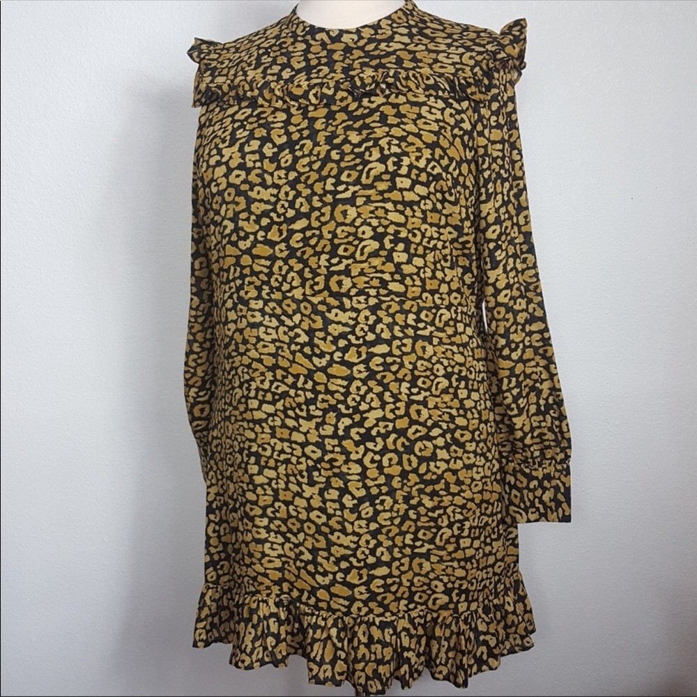 Who What Wear Watercolor Cheetah Dress